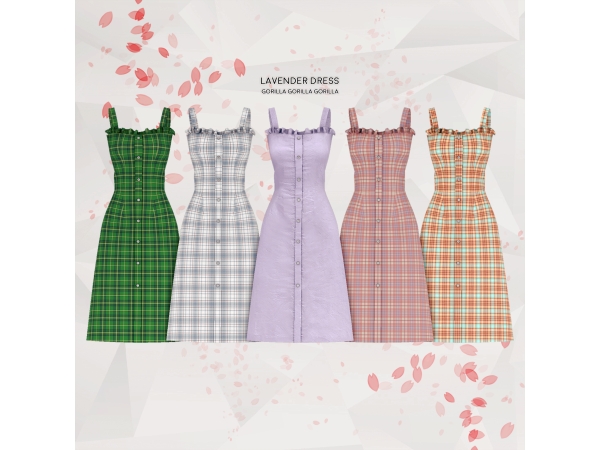 Alpha Lavender Dress by gorillax3 - The Sims 4 Custom Content