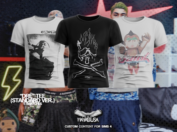 Alpha HAYABUSA Dre Tee (Standard Version) - The Sims 4 Custom Content