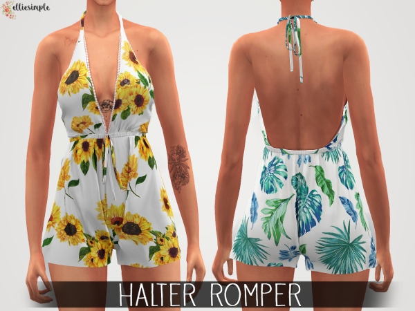 Alpha Elliesimple Halter Romper - The Sims 4 Custom Content