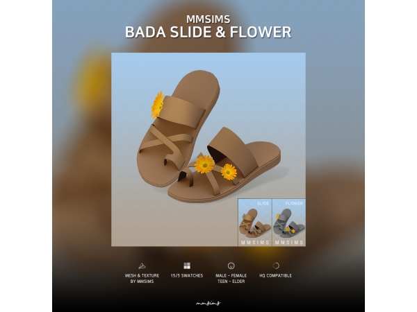 Alpha Bada Slide Flower by MMSIMS - The Sims 4 Custom Content