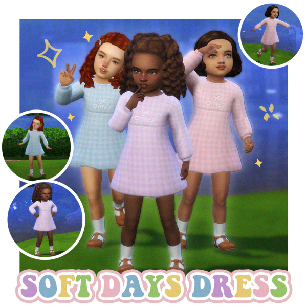 Maxis Match Soft Days Dress by simsfinds - The Sims 4 Custom Content