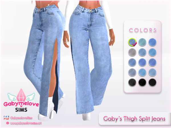 Alpha Gabys Thigh Split Jeans by gabymelovesims - The Sims 4 Custom Content
