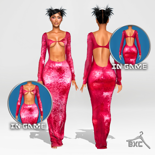 Alpha CUT FRONT GOWN by simsfinds - The Sims 4 Custom Content