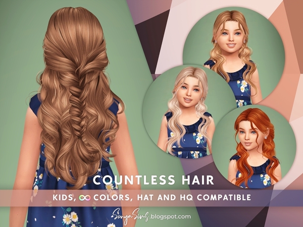 Alpha Countless Hair Kids - The Sims 4 Custom Content