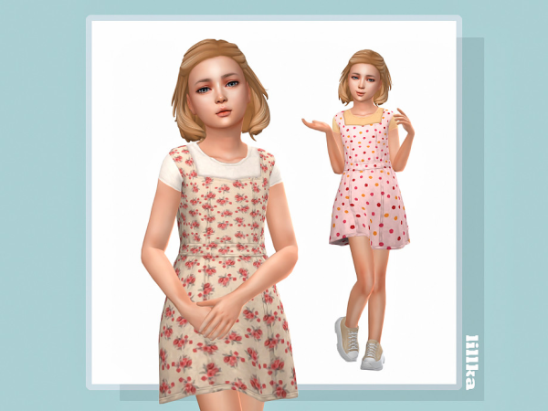 Mix Klara Dress by lillka - The Sims 4 Custom Content