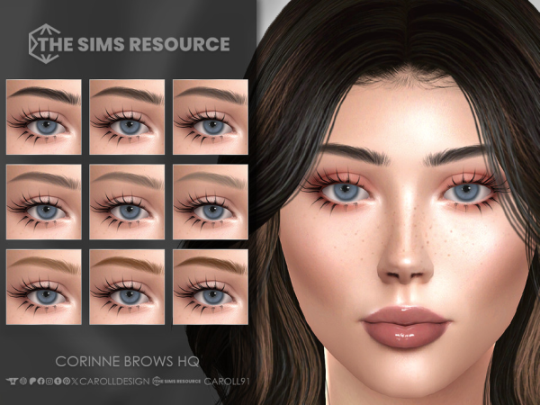 Alpha Corinne Brows HQ by Caroll912 - The Sims 4 Custom Content