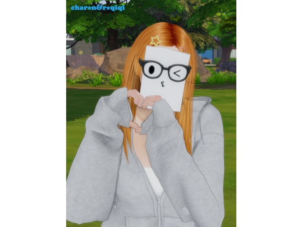 Mix [charonroqiqi]N1tissue covering face glasses - The Sims 4 Custom Content