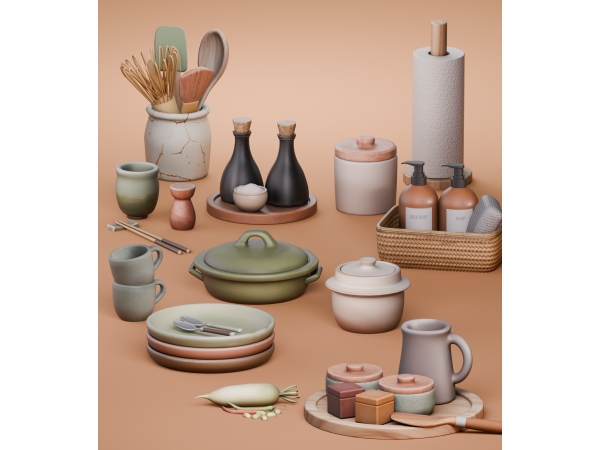 Maxis Match Homestyle Counter Clutter by SnootySims - The Sims 4 Custom Content