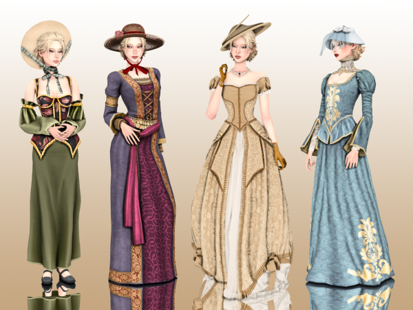 Mix Medieval Vintage Courtly Regency Lookbook by sungae - The Sims 4 Custom Content