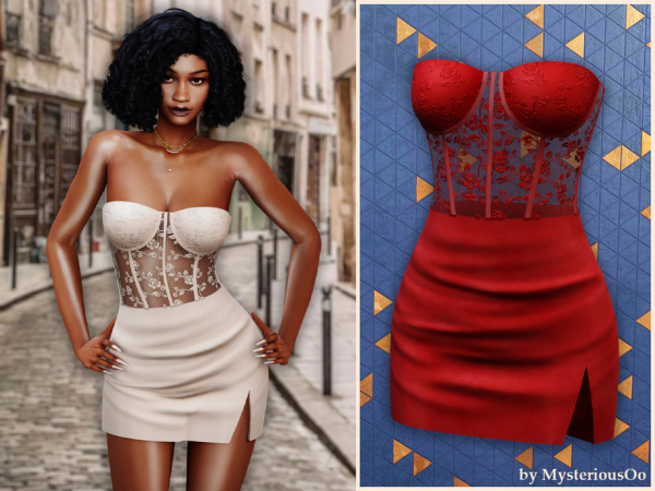 Lace corset bodycon mini dress by MysteriousOo