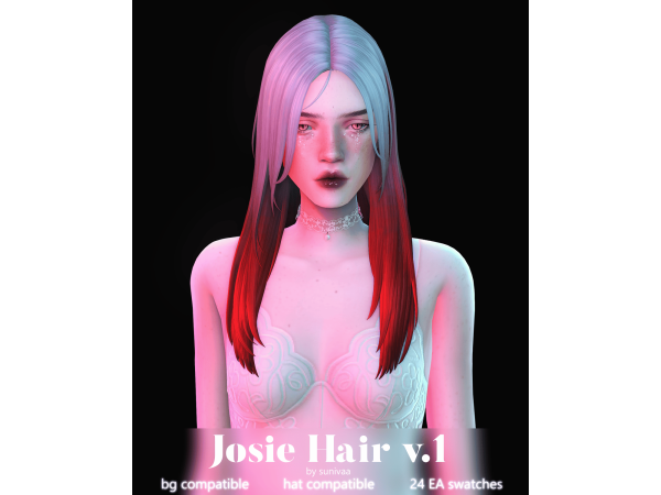 Maxis Match Josie Hair by sunivaa - The Sims 4 Custom Content