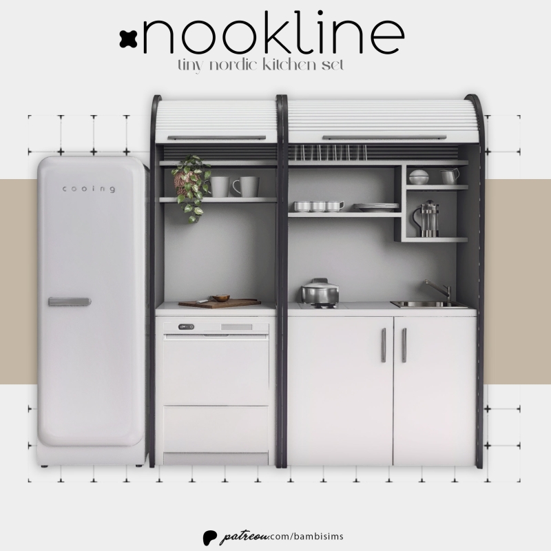 Alpha nookline tiny nordic kitchen ( freebies ) by bambisims - The Sims 4 Custom Content