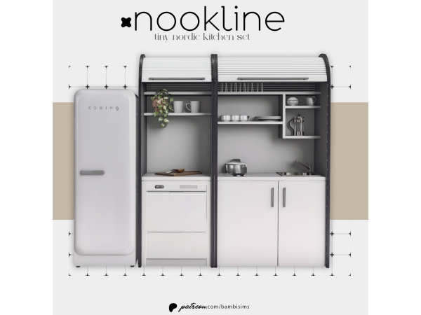 Alpha nookline tiny nordic kitchen ( freebies ) - The Sims 4 Custom Content