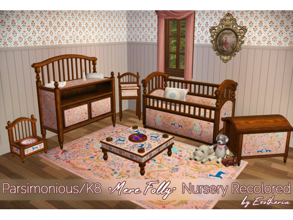 K8 Mere Folly Nursery in Pink by Esotheria - The Sims 2 Custom Content