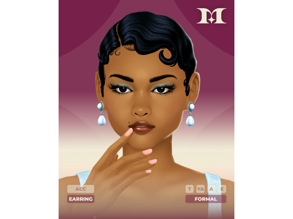 Maxis Match Peerless Earrings by milliancc - The Sims 4 Custom Content