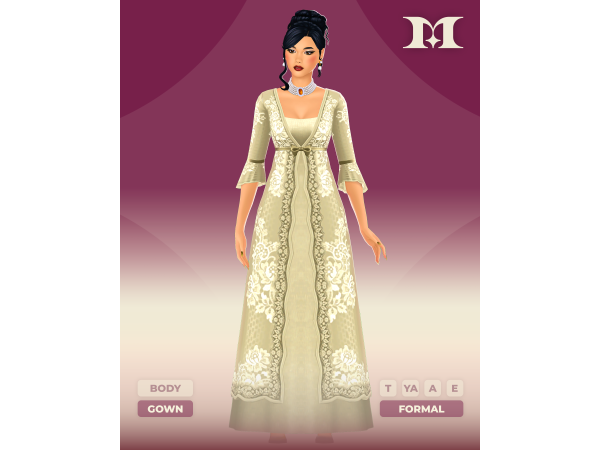 Maxis Match Pelisse Gown by milliancc - The Sims 4 Custom Content