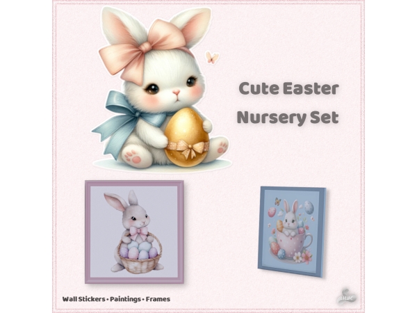 Maxis Match Spring Light Cute Easter Nursery Set - The Sims 4 Custom Content