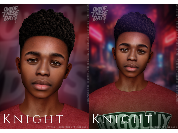 Alpha Knight SKIN SKINOVERLAY ( hair recolor) tray files - The Sims 4 Custom Content