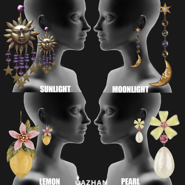 Alpha [EARRINGS SET] by simsfinds - The Sims 4 Custom Content