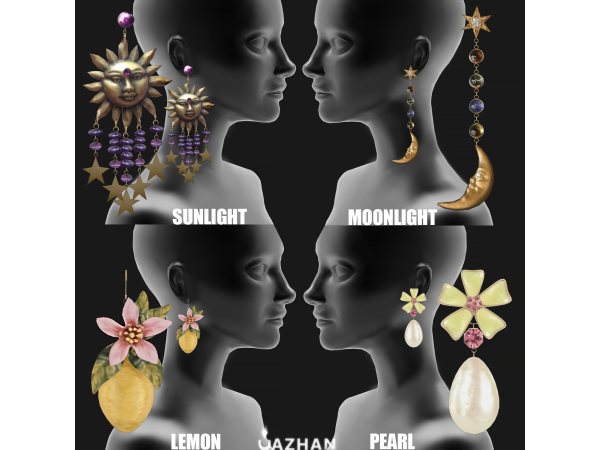 Alpha [EARRINGS SET] by cazhancc - The Sims 4 Custom Content