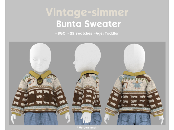 Alpha Bunta Sweater simmer by vintage - The Sims 4 Custom Content