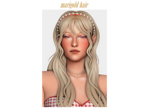 Maxis Match marigold hair by clumsyalien - The Sims 4 Custom Content