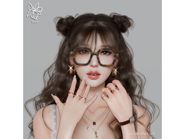 Mix DOWNTOWN GIRL ACCESSORIES SET by tauve - The Sims 4 Custom Content