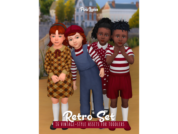 Maxis Match RETRO SET by powluna - The Sims 4 Custom Content