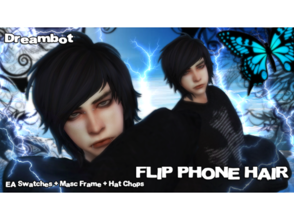 Maxis Match FLIP PHONE HAIR by clownne - The Sims 4 Custom Content