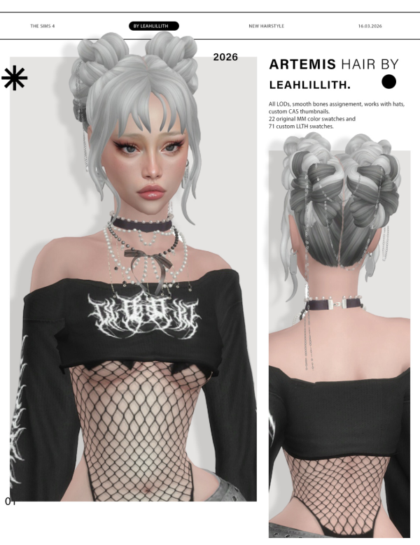Maxis Match Artemis Hairstyle_VER 02 by simsfinds - The Sims 4 Custom Content