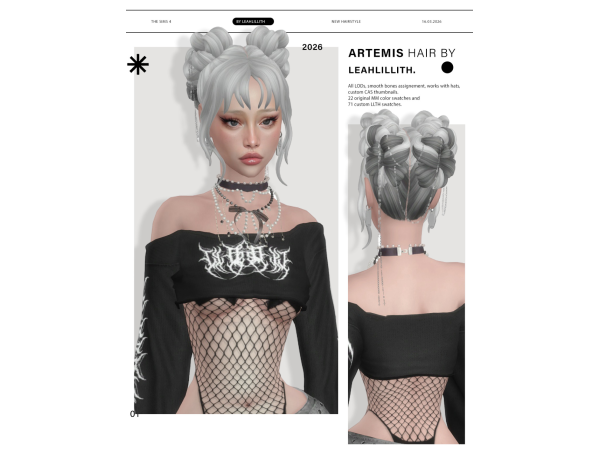 Maxis Match Artemis Hairstyle_VER 02 by leahlillith - The Sims 4 Custom Content