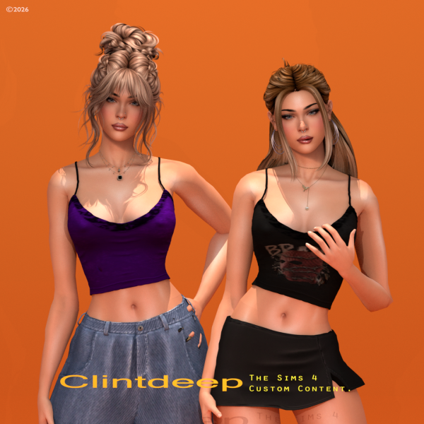 Alpha Clintdeep Valkyrie Strap Velvet Camisole Top by clintdeep - The Sims 4 Custom Content