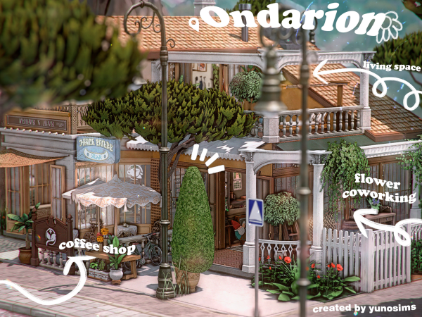 coffee shop + flower coworking + living space by yun0sims