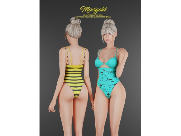 Alpha MARIGOLD TS4_SHAPE BODYSUIT - The Sims 4 Custom Content