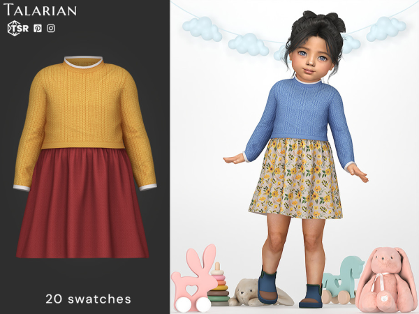 Alpha Kaia Knit Sweater Floral Skirt Outfit by talarian - The Sims 4 Custom Content