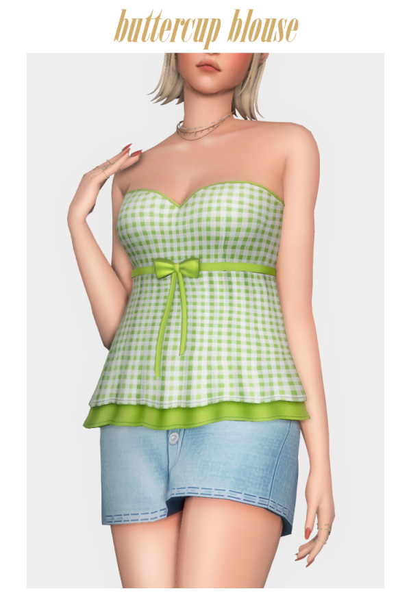Maxis Match buttercup blouse by simsfinds - The Sims 4 Custom Content