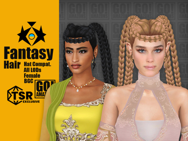 Maxis Match Fantasy Hair by GoAmazons - The Sims 4 Custom Content