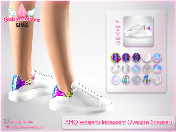 Mix AMQ Women's Iridescent Oversize Sneakers - The Sims 4 Custom Content