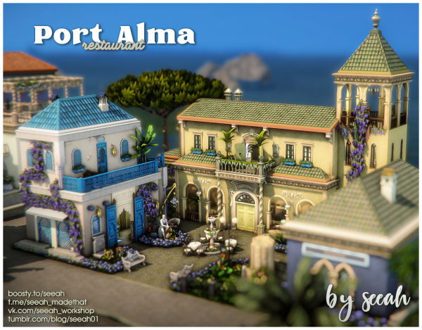 Maxis Match Ondarion Restaurant 'Port Alma by simsfinds - The Sims 4 Custom Content