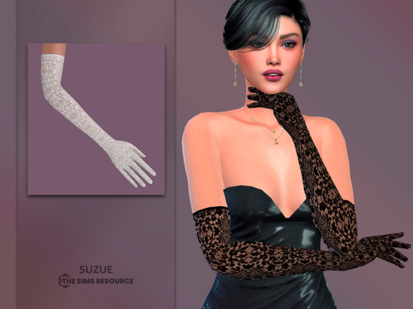 Alpha Romantic Lace Gloves by Suzue - The Sims 4 Custom Content