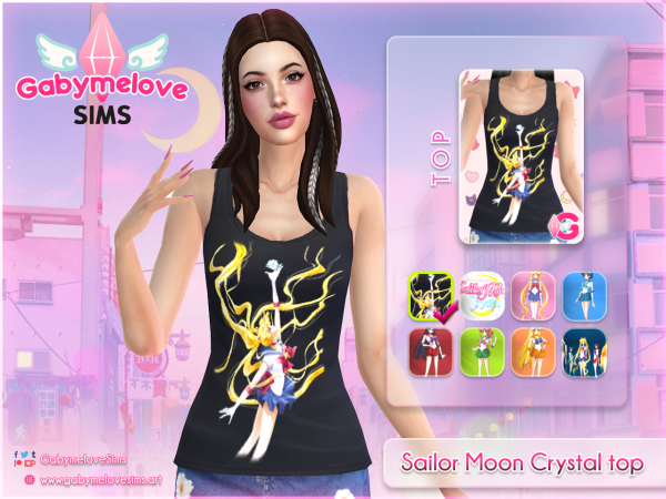 Maxis Match Sailor Moon Crystal Tops (Remastered) - The Sims 4 Custom Content