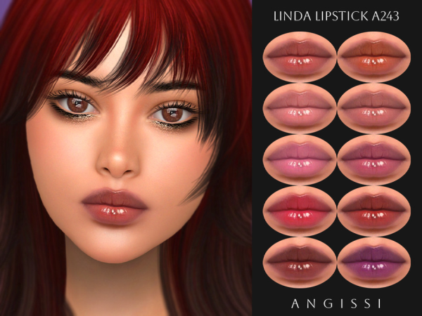 Alpha Linda Lipstick A243 by ANGISSI - The Sims 4 Custom Content