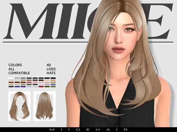 Maxis Match MIIOE straight hair by MIIOE - The Sims 4 Custom Content