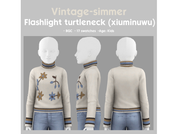 Maxis Match Flashlight Turtleneck simmer by vintage - The Sims 4 Custom Content