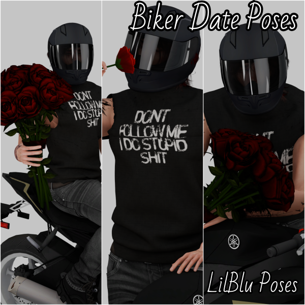 Alpha Biker Date Poses by simsfinds - The Sims 4 Custom Content