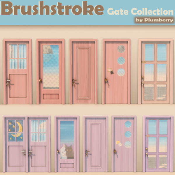 Maxis Match Brushstroke Gate Collection by simsfinds - The Sims 4 Custom Content