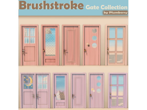 Maxis Match Brushstroke Gate Collection by Plumberry - The Sims 4 Custom Content