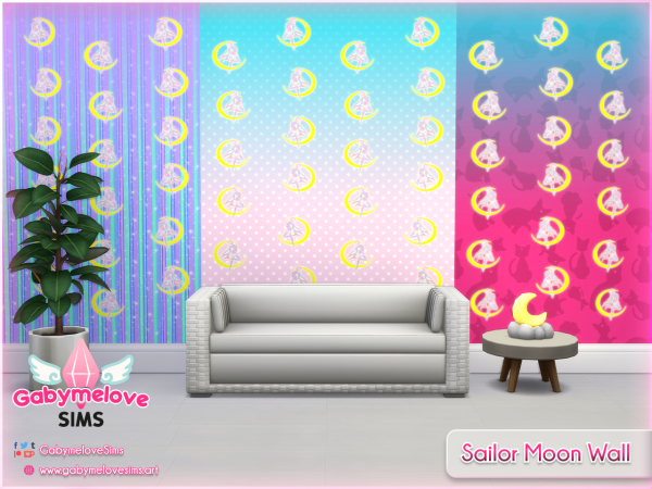 Mix Sailor Moon Wall - The Sims 4 Custom Content