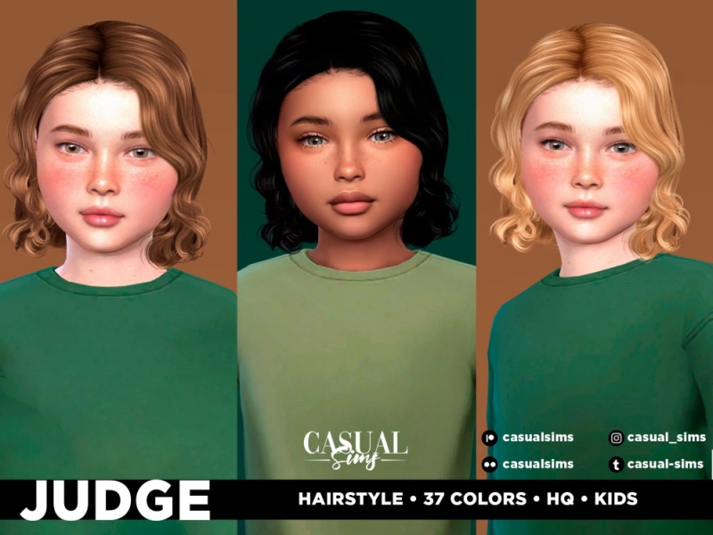 Alpha Judge Hairstyle (More strands) Children by casualsims - The Sims 4 Custom Content