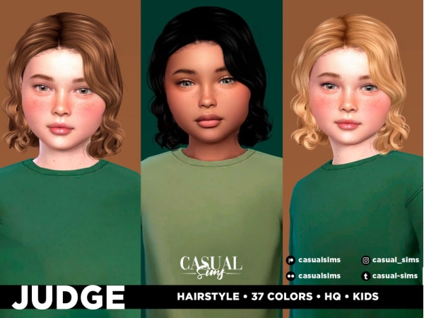 Alpha Judge Hairstyle (More strands) Children - The Sims 4 Custom Content